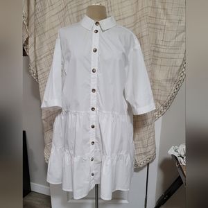 asos White Plus Size Tunic Dress Size 16